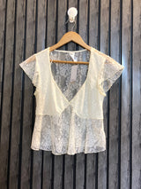 Chest 17  Lenght 17  Fabric net Women's Basic Crop Top