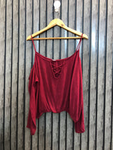 Chest 23  Lenght 21  Fabric cotton Women's Fashion Forward Long Sleeve Top
