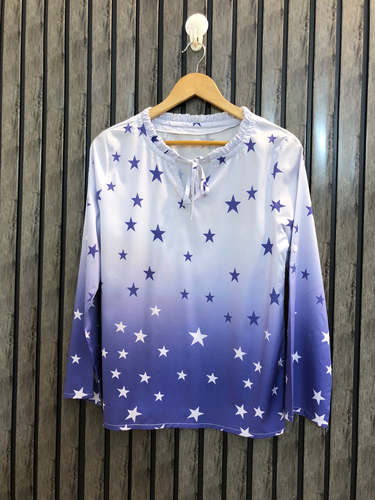 Chest 18  Length 24  Fabric Silk Elegant Women's Long Sleeve Tops