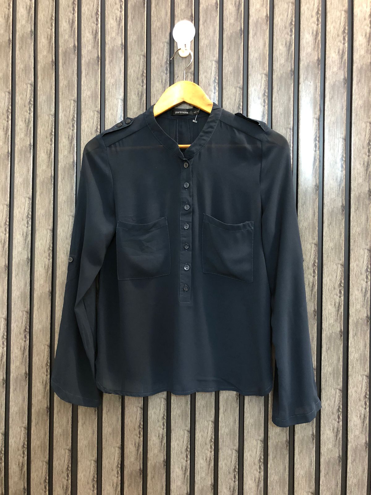 Chest 17  Length 22  Fabric Chiffon Women's Fashion Full Sleeves Tops