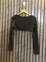 Chest small  Lenght 9  Fabric silk jersey Women's Designer Crop Top