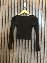 Chest 17  Lenght 15  Fabric silk jersey Designer Women's Everyday Crop Top