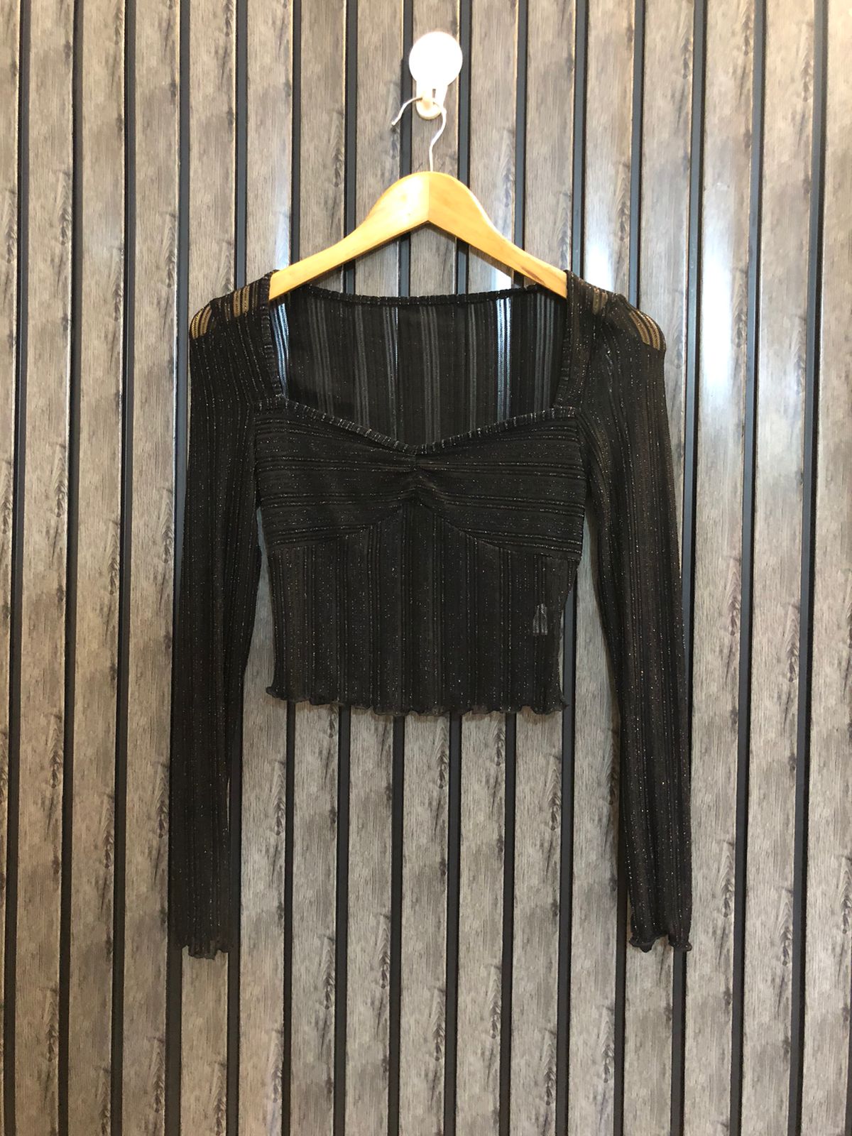 Chest 17  Lenght 14  Fabric net Women's Fashion Crop Top