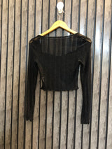 Chest 17  Lenght 14  Fabric net Women's Fashion Crop Top
