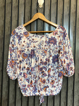 Chest 20  Lenght 18  Fabric linen Women's Slim Fit Half Sleeve Top