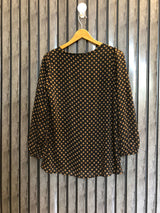 Chest 17  Lenght 25  Fabric chiffon Women's Smart Fit Full Sleeve Top