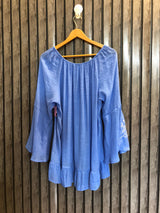 Chest 22  Lenght 23 To 26  Fabric Cotton Silk Women's Fashion Full Sleeve Western Top