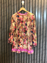 Chest 19  Length 29  Fabric Chiffon Premium Western Banded Top
