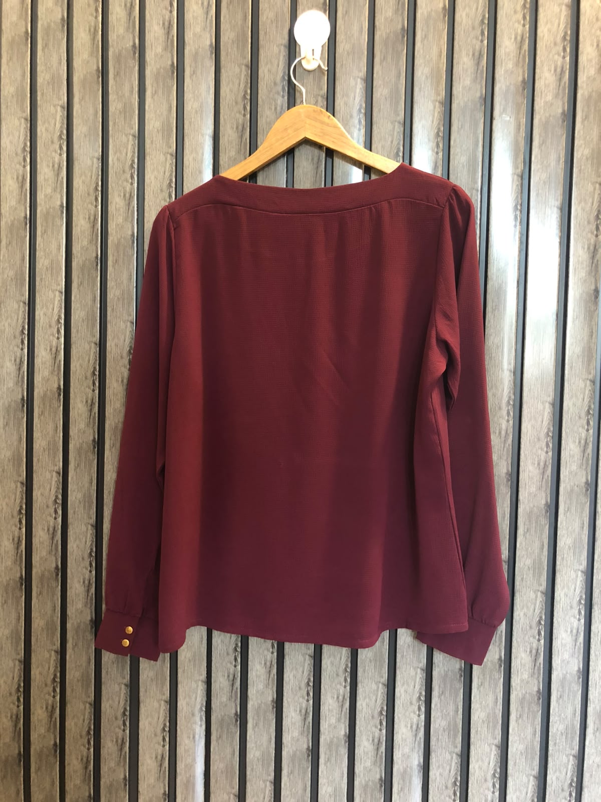 Chest 19  Length 23  Fabric Chiffon Casual Ladies Full Sleeve Top