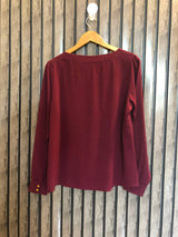 Chest 19  Length 23  Fabric Chiffon Casual Ladies Full Sleeve Top