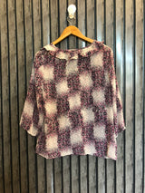 Chest 19  Length 23  Fabric Chiffon Western Banded Cotton Top