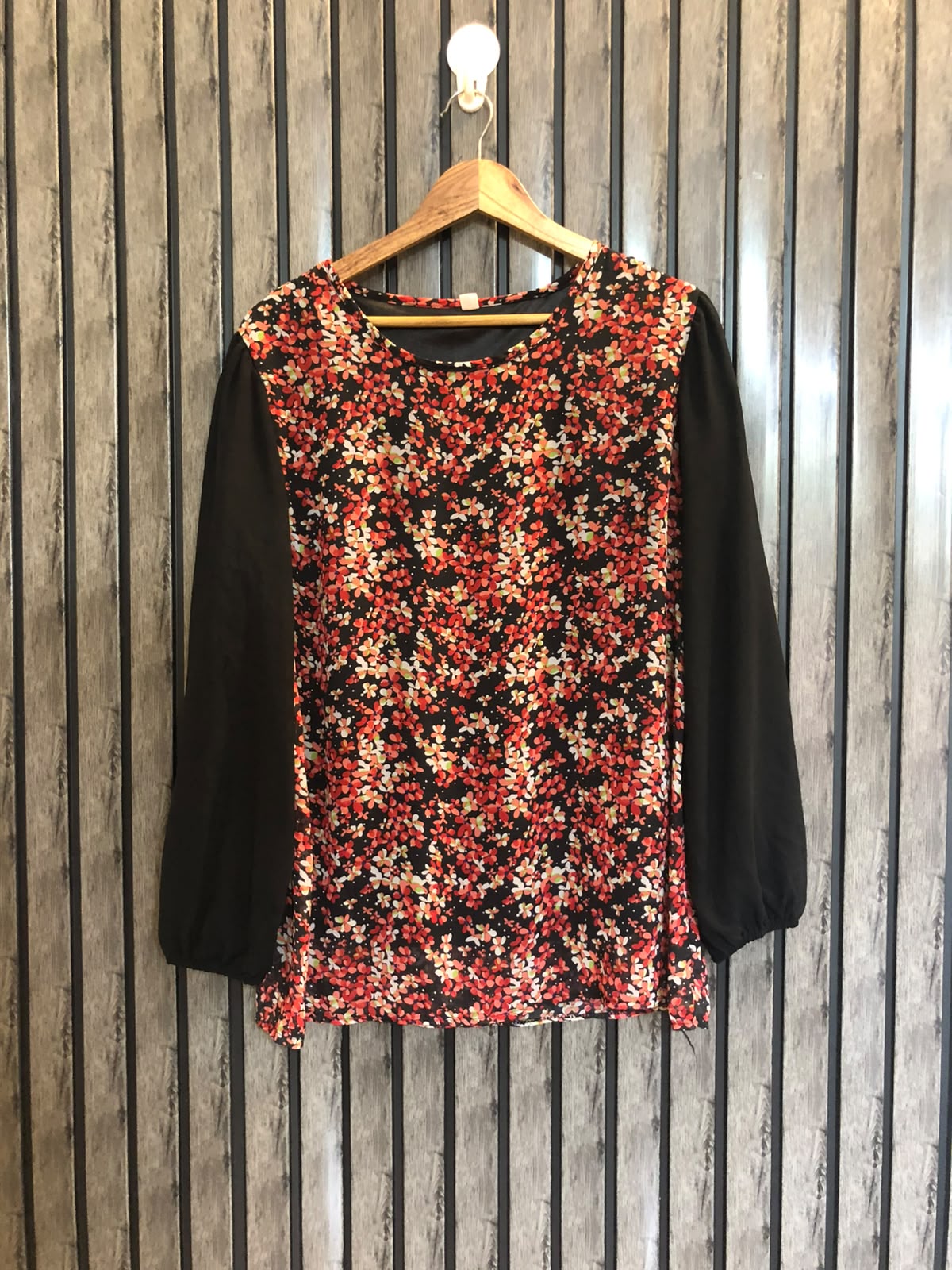 Chest 19.5  Length 27  Fabric Chiffon Womens Casual Western Top