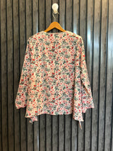 Chest 19  Length 23  Fabric Silk Long Sleeve Western Top