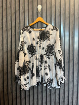 Chest 21  Length 26  Fabric Silk Stylish Long Sleeve Top