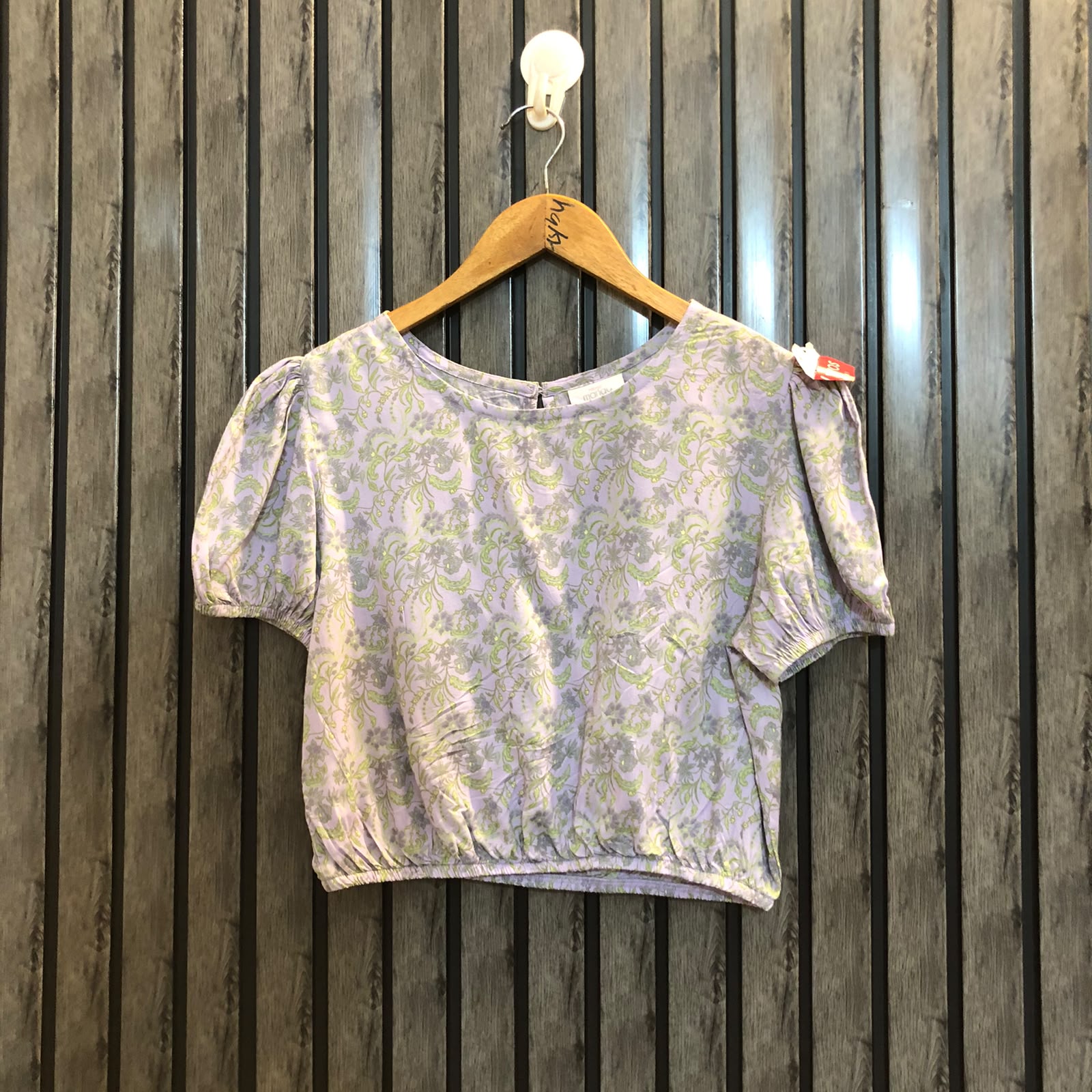 Chest 17  Length 15  Fabric Linen Ladies Fashion Crop Top
