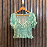 Chest 17  Length 16  Fabric Linen Crop Top for Women