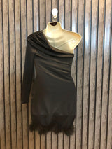 Chest Small  Length 28  Fabric Silk Jersey Modern Western Style Party Dress for Women