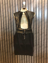 Chest 18  Length 32  Fabric Silk Jersey Women's Designer Western Mini Dress