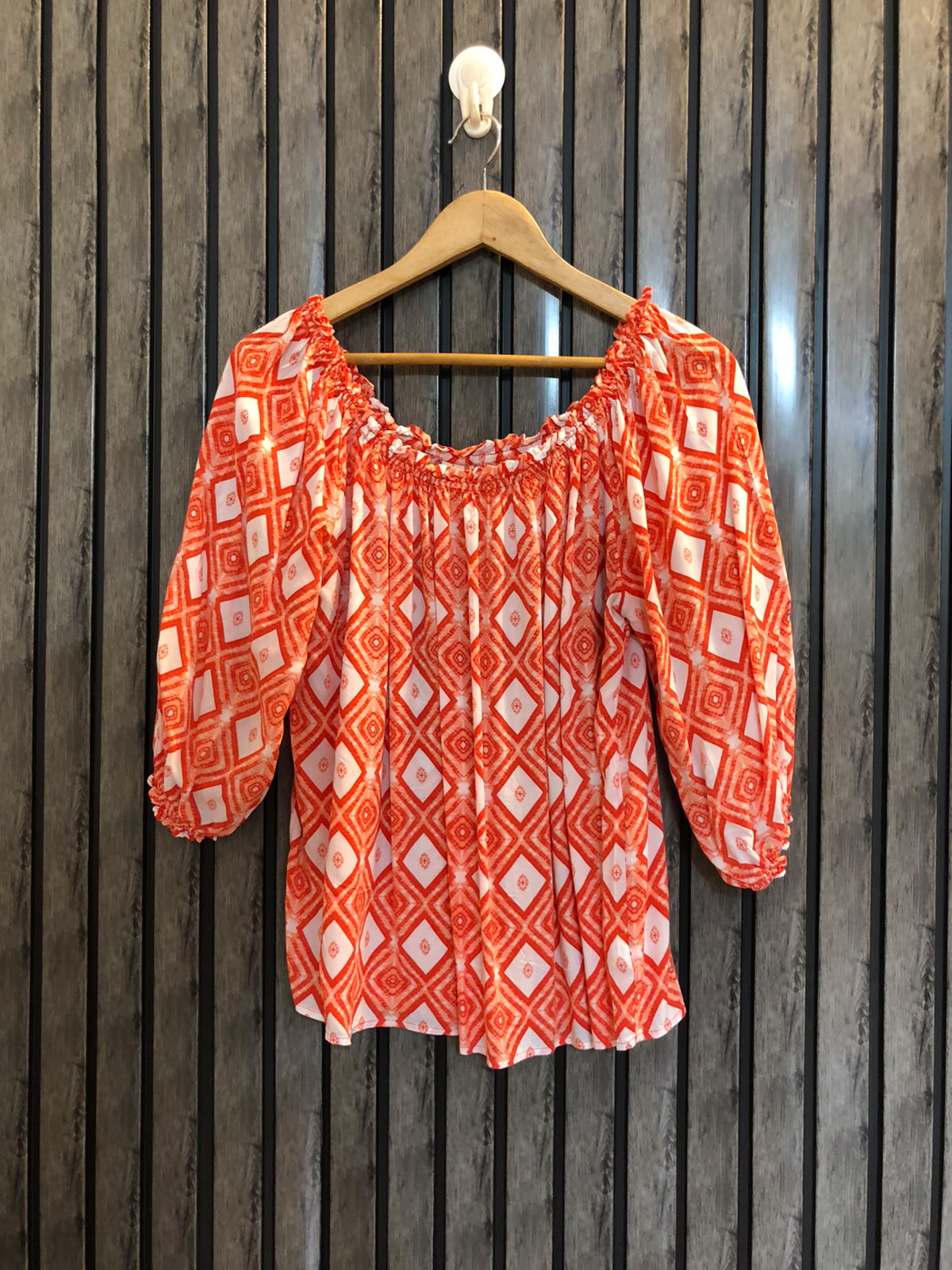 Chest 22  Length 19  Fabric Linen Women's Summer Full Sleeve Top