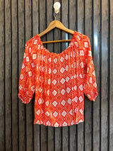 Chest 22  Length 19  Fabric Linen Women's Summer Full Sleeve Top