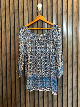 Chest 22  Length 23  Fabric Linen Western Women's Full Sleeve Top
