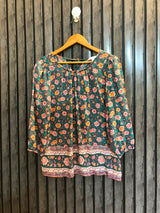 Chest 20  Length 24  Fabric Cotton Silk Women's Western Casual Top