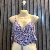 Chest 19  Length 13  Fabric Linen Women's Crop Top