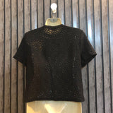 Chest 17  Length 15  Fabric net Women's Classic Crop Top