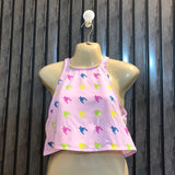 Chest small  Length 13  Fabric silk Women's Modern Crop Top
