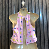 Chest small  Length 13  Fabric silk Women's Modern Crop Top