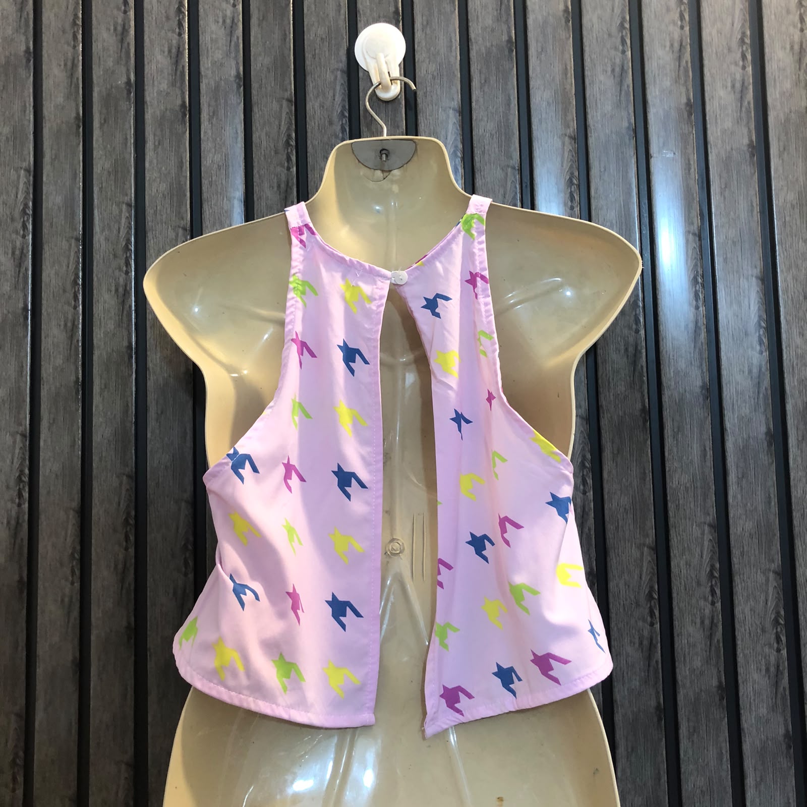 Chest small  Length 13  Fabric silk Women's Modern Crop Top