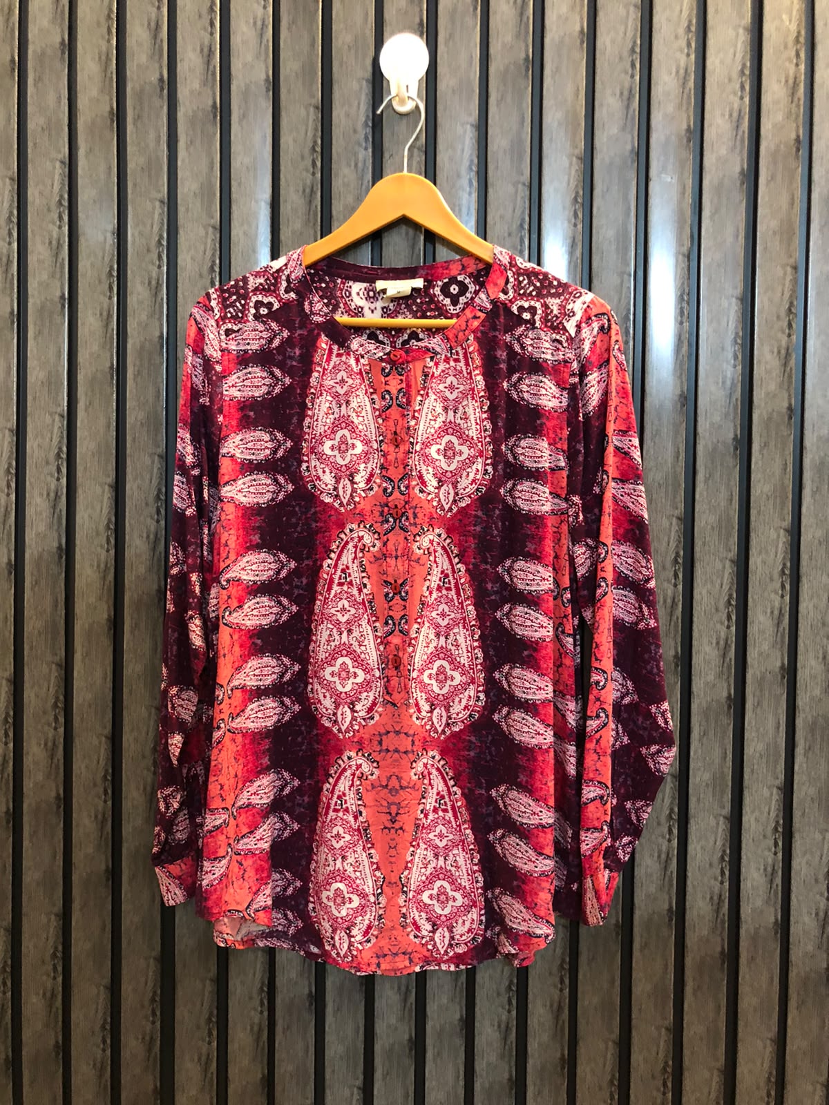 Chest 20  Length 27  Fabric net Women's Trendy Full Sleeve Top