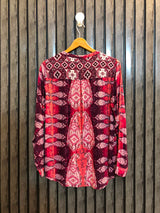 Chest 20  Length 27  Fabric net Women's Trendy Full Sleeve Top