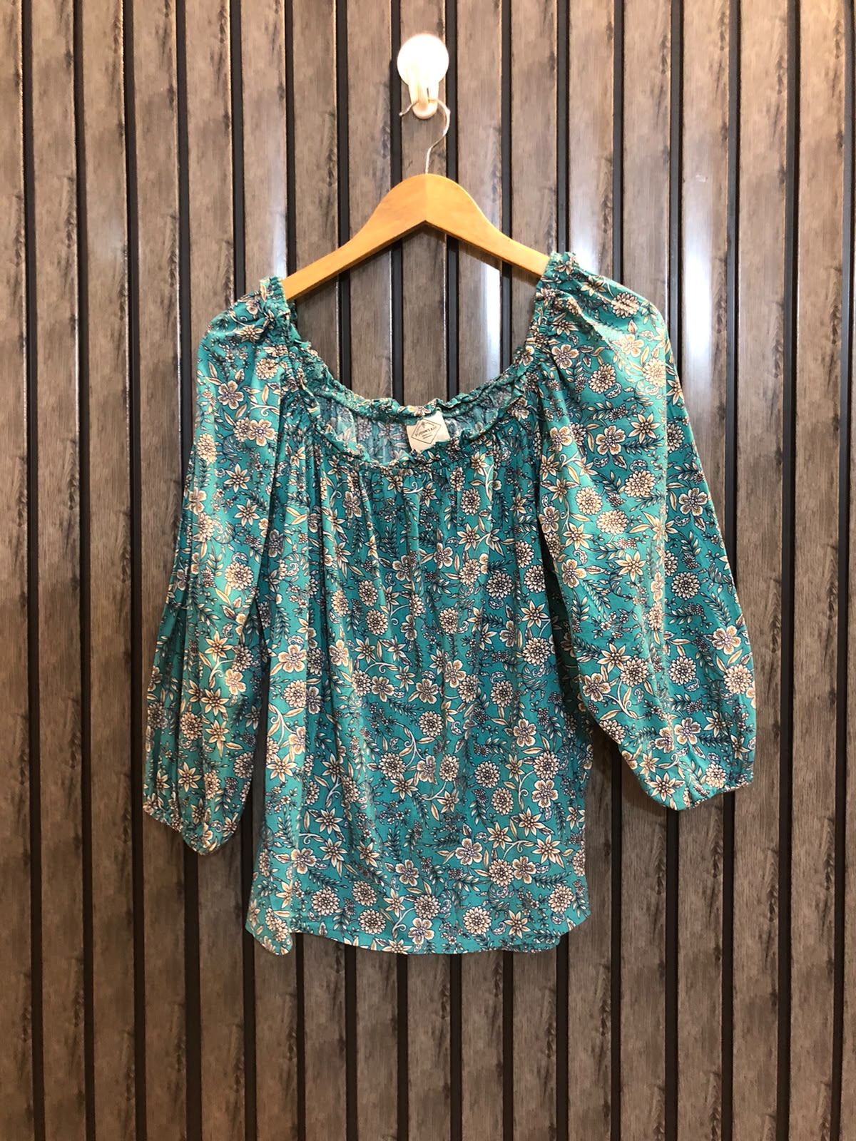 Chest 20  Length 19  Fabric linen Women's Everyday Full Sleeve Top