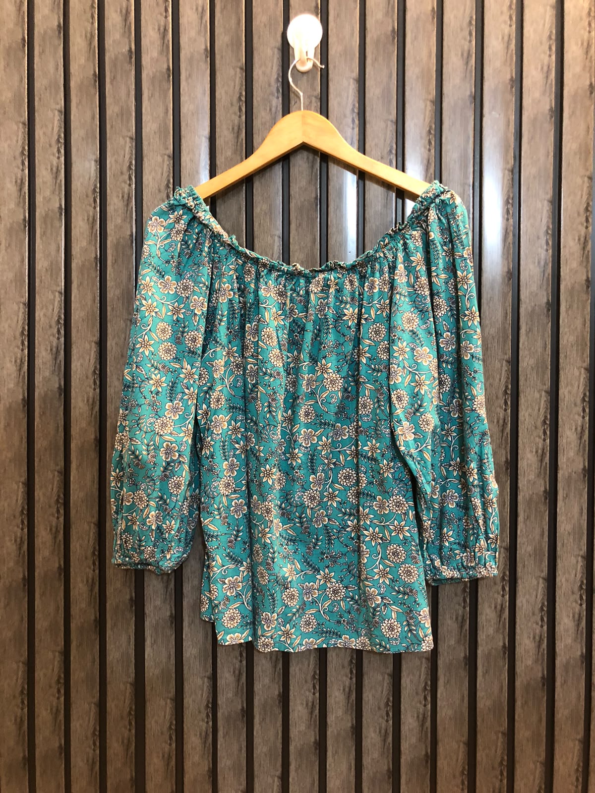 Chest 20  Length 19  Fabric linen Women's Everyday Full Sleeve Top