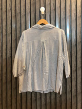 Chest 21  Length 24  Fabric linen Women's Modern Full Sleeve Top