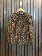 Chest 18  Length 22  Fabric linen Women's Modern Fashion Top