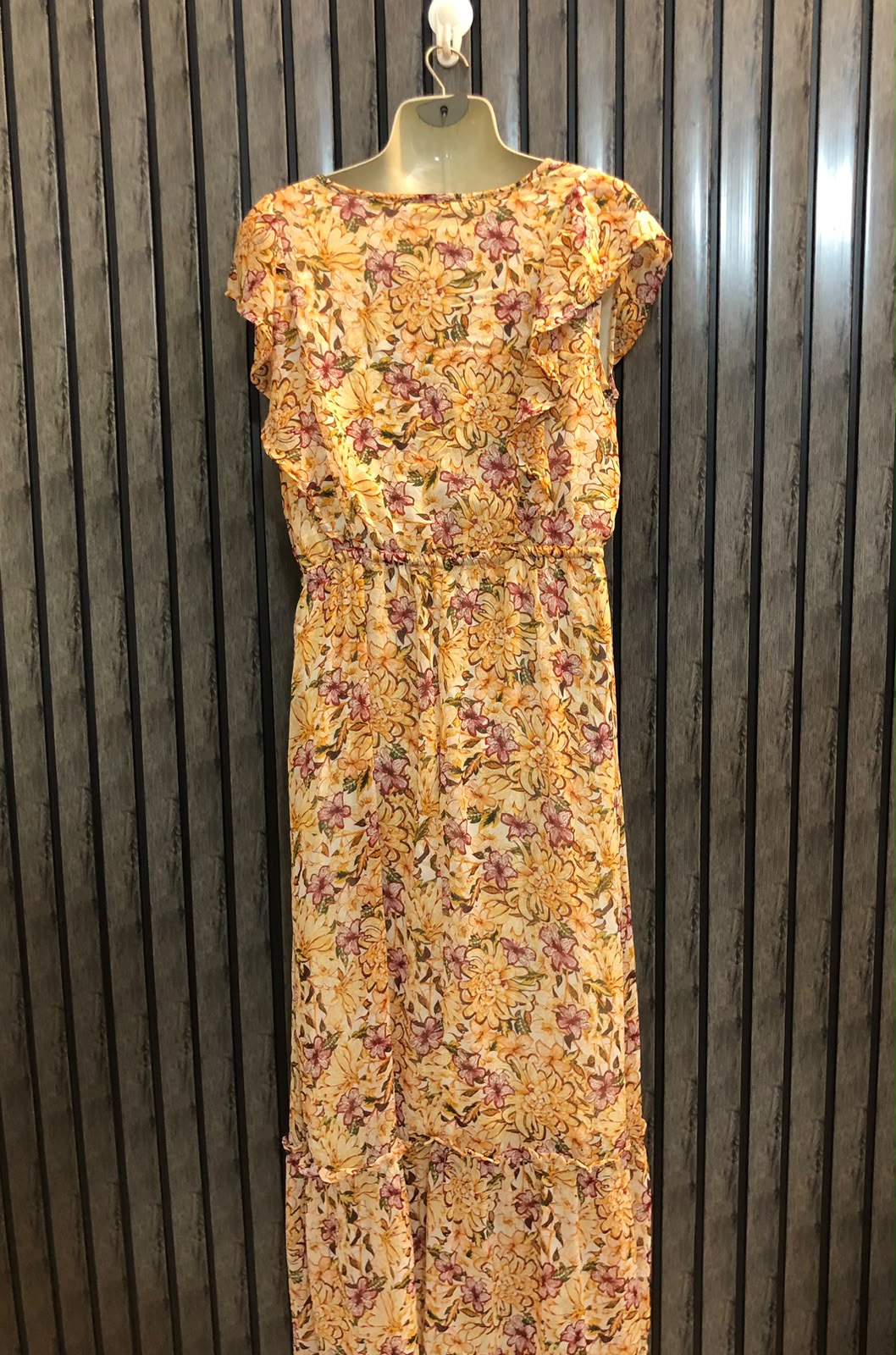Chest 19  Length 51  Fabric chiffon Women's Trendy Long Dress Boutique