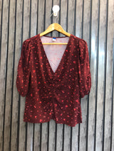 Chest 19  Length 20  Fabric Rayon Women's Trendy Crop Top