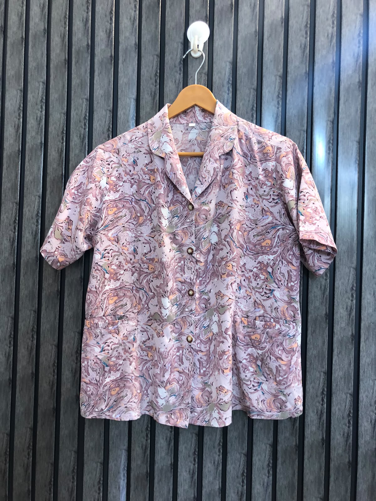 Chest 19  Length 22.5  Fabric Silk Women's Casual Half Sleeves Top