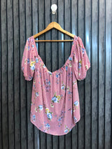 Chest Large  Length 21  Fabric Linen Women's Fashion Half Sleeves Top