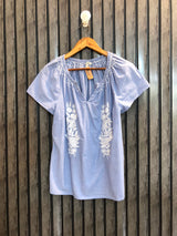 Chest 20  Length 23  Fabric Cotton Women's Trendy Half Sleeves Top