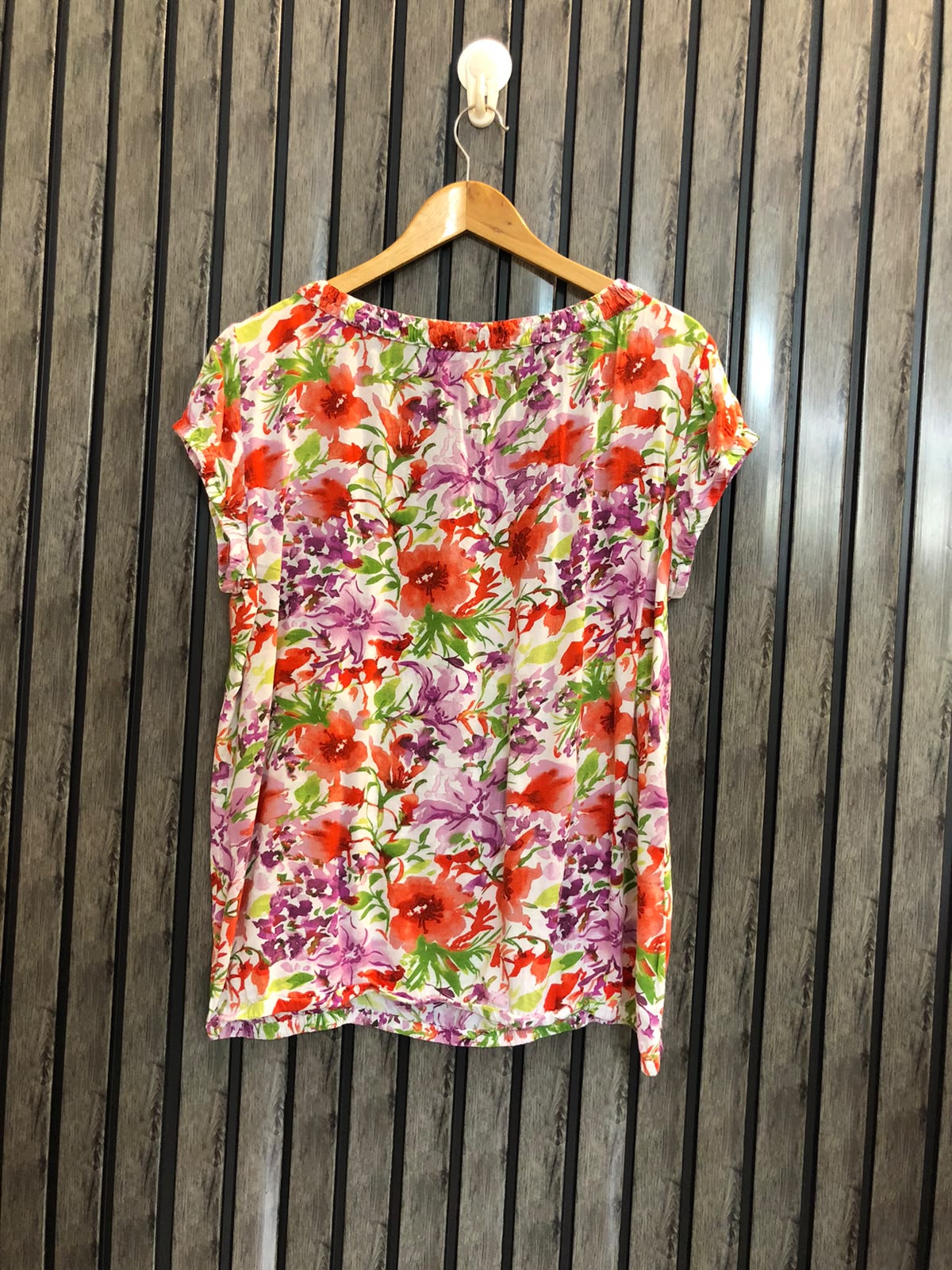 Chest 22  Length 24  Fabric Linen Women's Daily Wear Half Sleeves Top