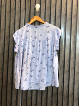 Chest 21  Length 21 To 23  Fabric Linen Women's Modern Half Sleeves Top
