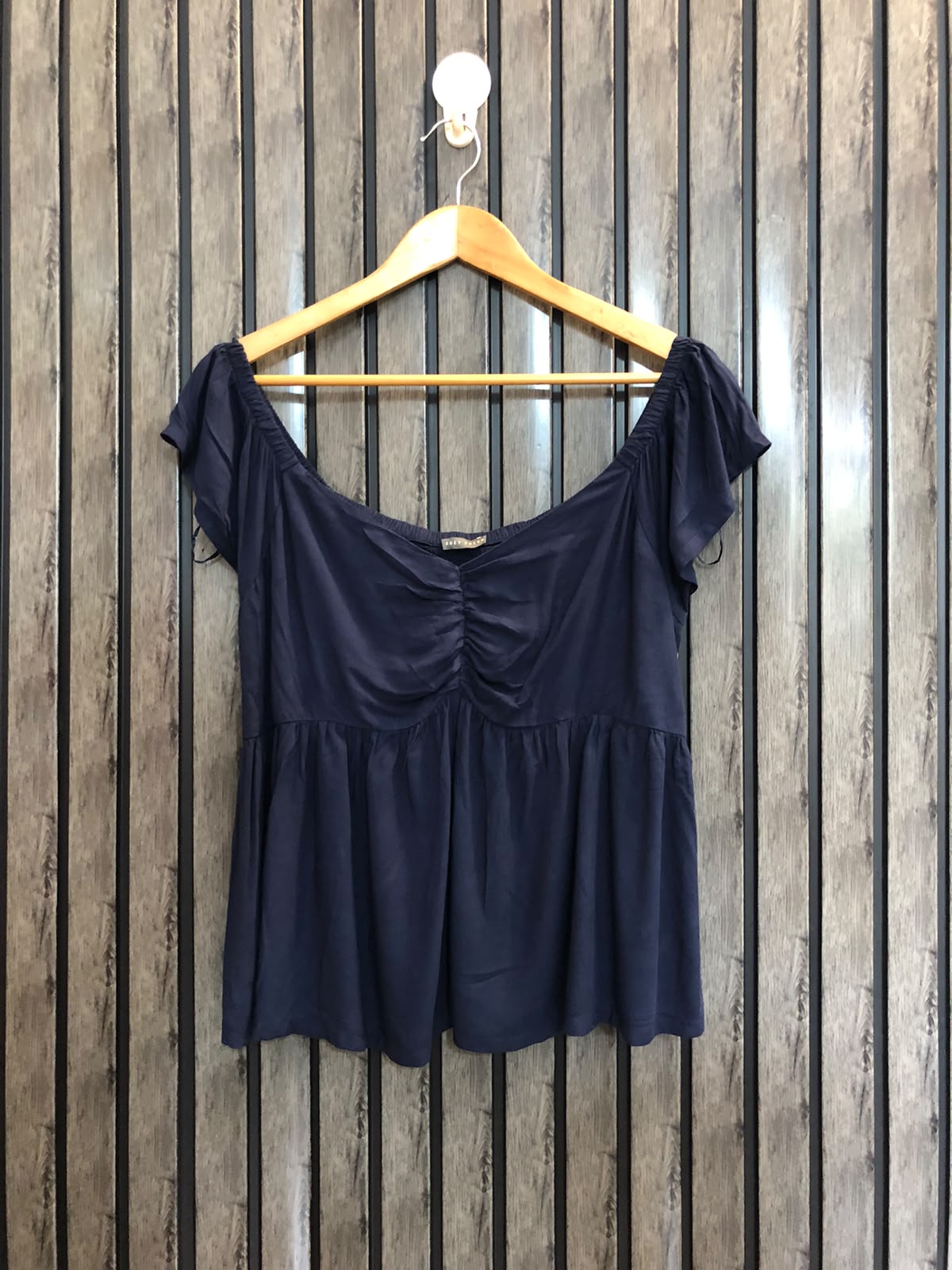 Chest 19  Length 21  Fabric Linen Women's Elegant Half Sleeves Top