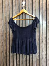 Chest 19  Length 21  Fabric Linen Women's Elegant Half Sleeves Top
