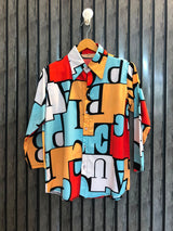 Chest 19  Lenght 24  Fabric silk New Arrival Women's Full Sleeve Tops