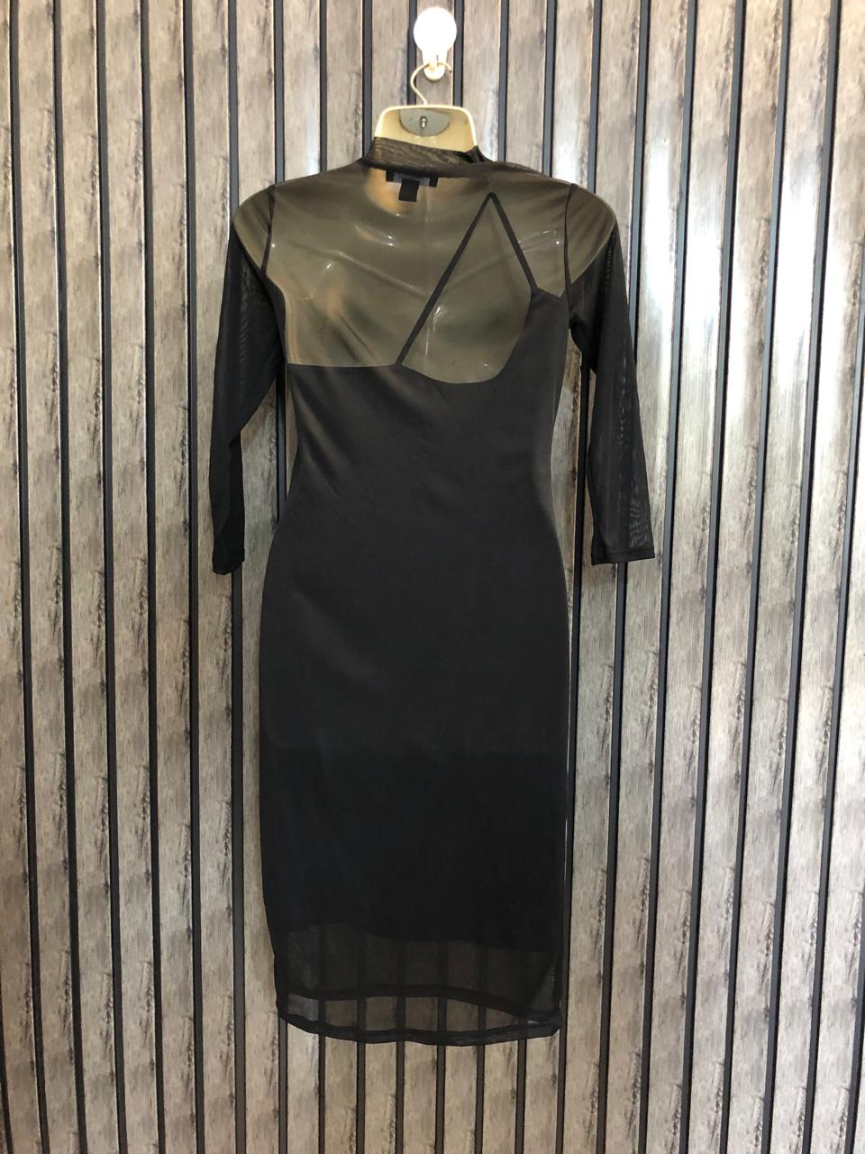 Chest 17  Length 34  Fabric net Mini Dresses for Women