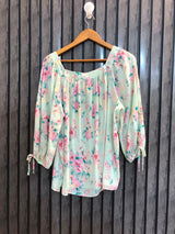 Chest 21  Lenght 22  Fabric cotton silk Women's Elegant Casual Top