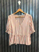 Chest 19  Lenght 21  Fabric linen Women's Everyday Half Sleeve Tops